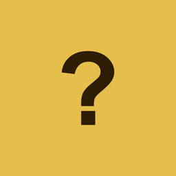 Decider app icon: a dark question mark on a gold square.